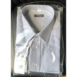 Silvio Bresciani Italy NEW Dress Shirt Button Front Gray Weave 48